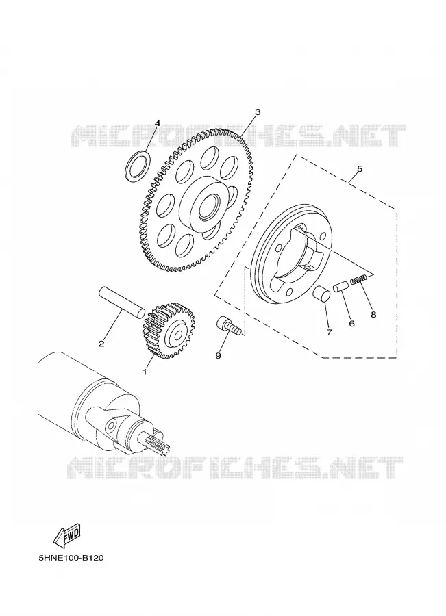 EMBRAYAGE DE DEMARREUR Yamaha MOTO 90 2007 TTRE  TTR90EW