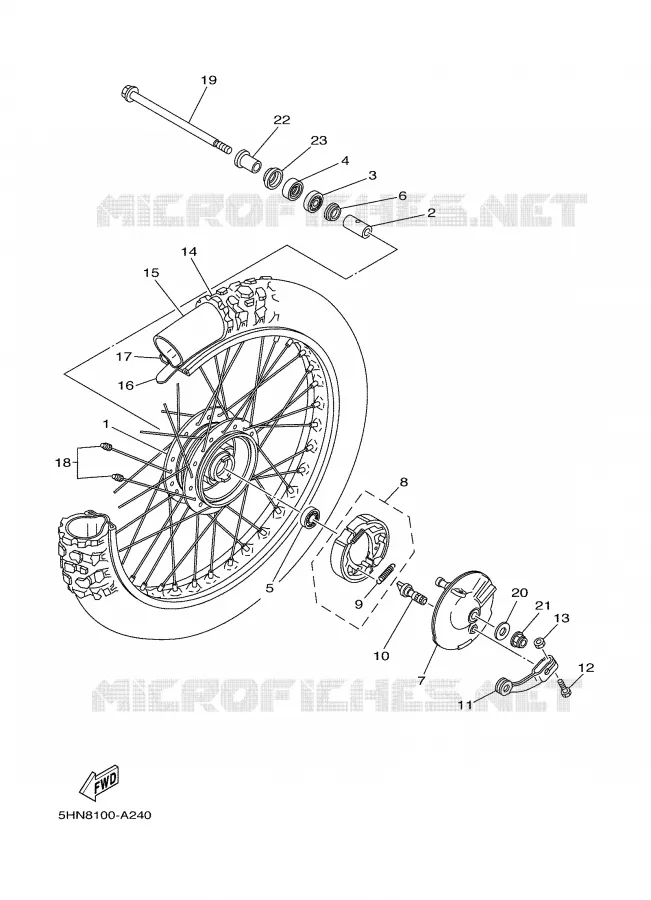 ROUE AVANT Yamaha MOTO 90 2007 TTRE  TTR90EW