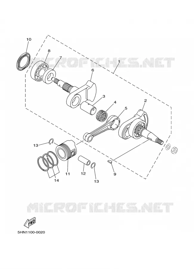 VILEBREQUIN / PISTON Yamaha MOTO 90 2007 TTRE  TTR90EW
