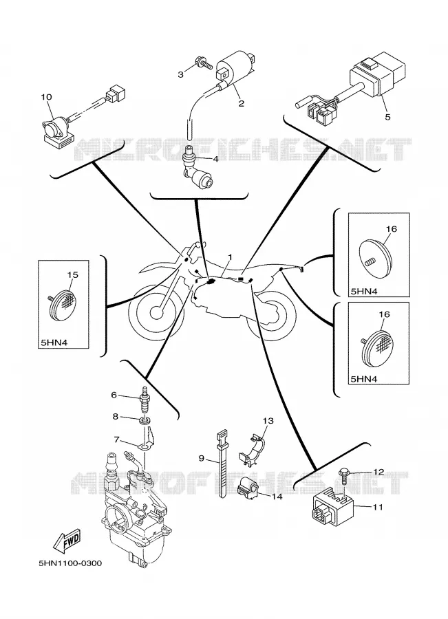 PARTIE ELECTRIQUE 1 Yamaha MOTO 90 2000 TTR  TTR90M