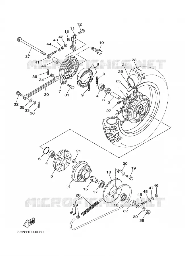 ROUE ARRIERE Yamaha MOTO 90 2000 TTR  TTR90MC