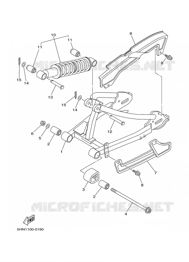 BRAS OSCILLANT / AMORTISSEUR Yamaha MOTO 90 2001 TTR  TTR90N