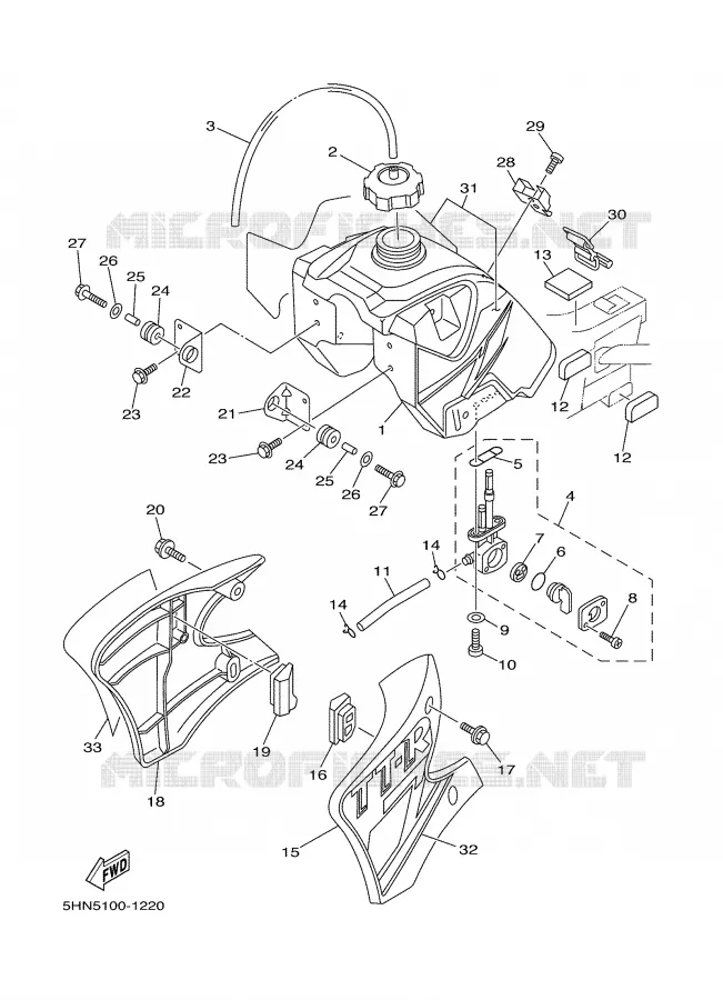 RESERVOIR A ESSENCE Yamaha MOTO 90 2001 TTR  TTR90N