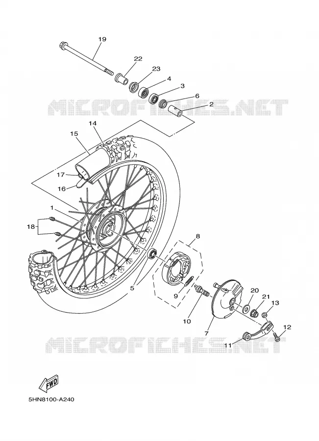 ROUE AVANT Yamaha MOTO 90 2004 TTR  TTR90S