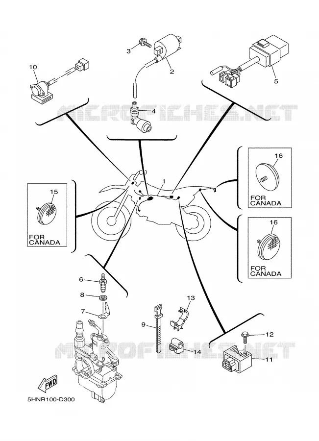 PARTIE ELECTRIQUE 1 Yamaha MOTO 90 2005 TTR  TTR90T
