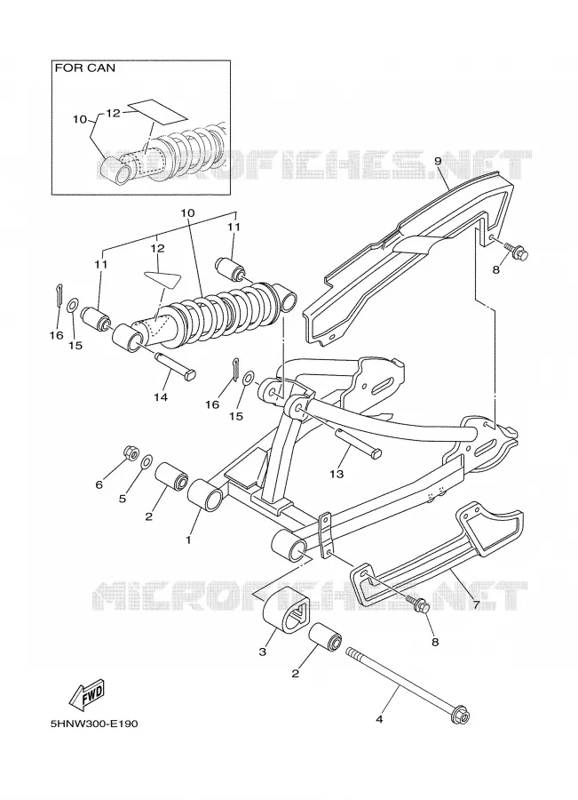 BRAS OSCILLANT / AMORTISSEUR Yamaha MOTO 90 2006 TTR  TTR90V