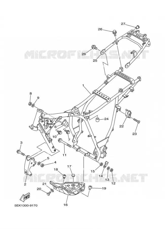 CADRE Yamaha MOTO 125 2000 TW  TW125