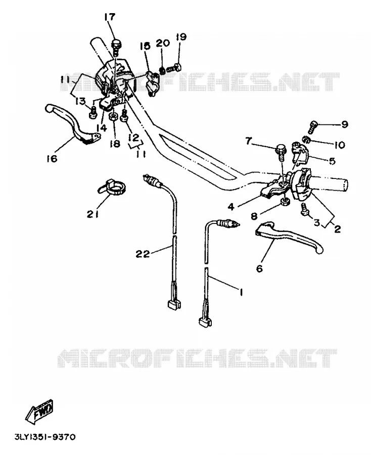 COMMODO / LEVIER Yamaha MOTO 200 1989 TW  TW200E