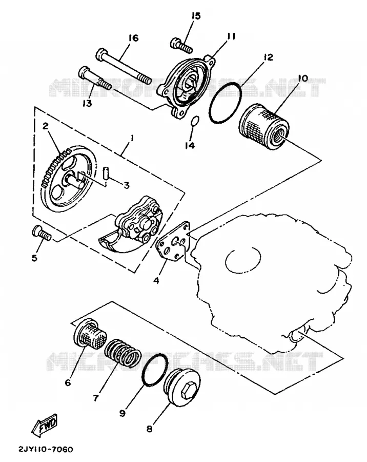 POMPE A HUILE Yamaha MOTO 200 1989 TW  TW200E