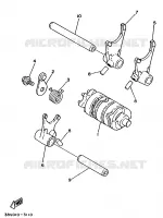 BARILLET DE SELECTION / FOURCHETTES pour Yamaha TY250R de 1988