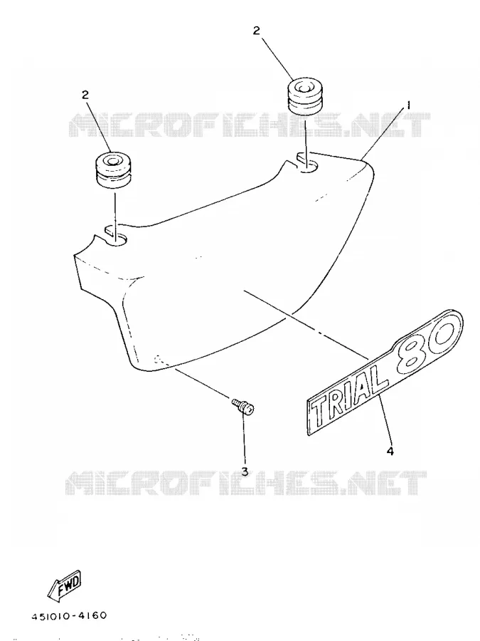 CACHE LATERAL - RESERVOIR D'HUILE Yamaha MOTO 80 1987 TY  TY80