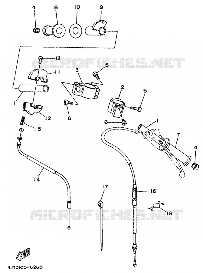 GUIDON ET CABLES Yamaha MOTO 125 1998 TZ  TZ125