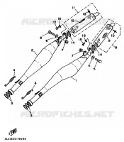 ECHAPPEMENT pour Yamaha TZ250 de 1990