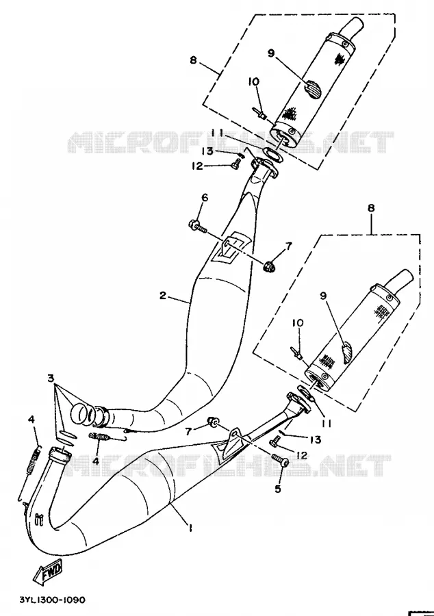 ECHAPPEMENT Yamaha MOTO 250 1992 TZ  TZ250