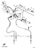 GUIDON ET CABLES pour Yamaha TZ250 de 1998
