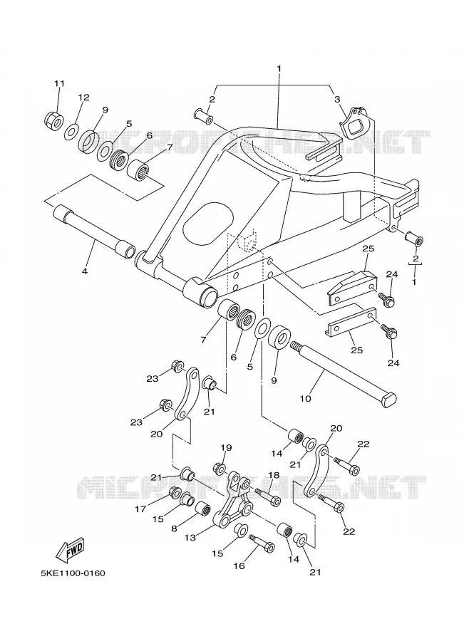 BRAS ARRIERE Yamaha MOTO 250 2000 TZ  TZ250