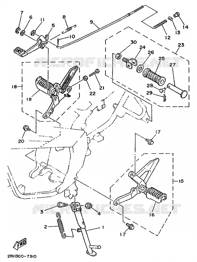 SUPPORT / REPOSE PIEDS Yamaha MOTO 125 1987 TZR  TZR125