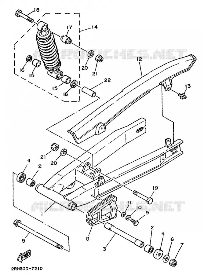 BRAS OSCILLANT / AMORTISSEUR Yamaha MOTO 125 1988 TZR  TZR125