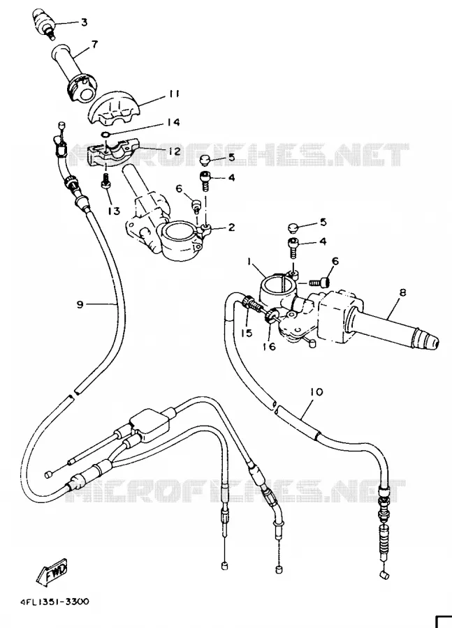 GUIDON ET CABLES Yamaha MOTO 125 1993 TZR  TZR125
