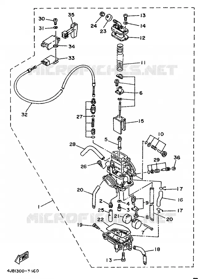 PIÈCES OPTIONNELLES - CARBURATEUR Yamaha MOTO 125 1993 TZR  TZR125