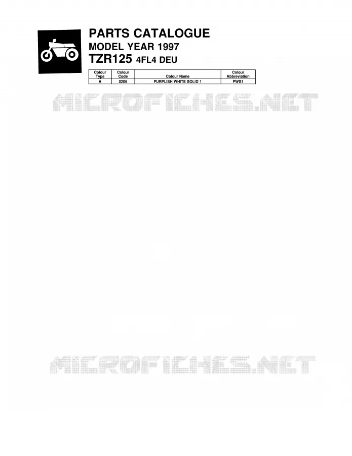 * CATALOG PREFACE * Yamaha MOTO 125 1997 TZR  TZR125