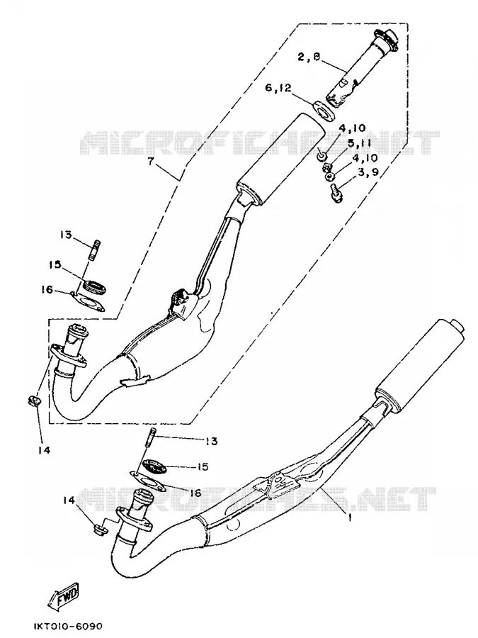ECHAPPEMENT Yamaha MOTO 250 1989 TZR  TZR250