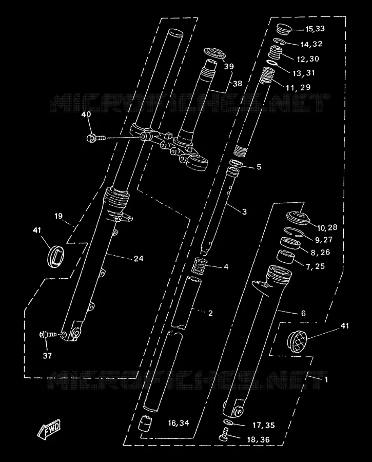FOURCHE AVANT Yamaha MOTO 50 1999 TZR  TZR50