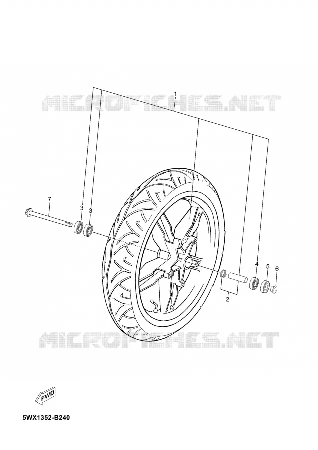 ROUE AVANT Yamaha MOTO 50 2003 TZR  TZR50