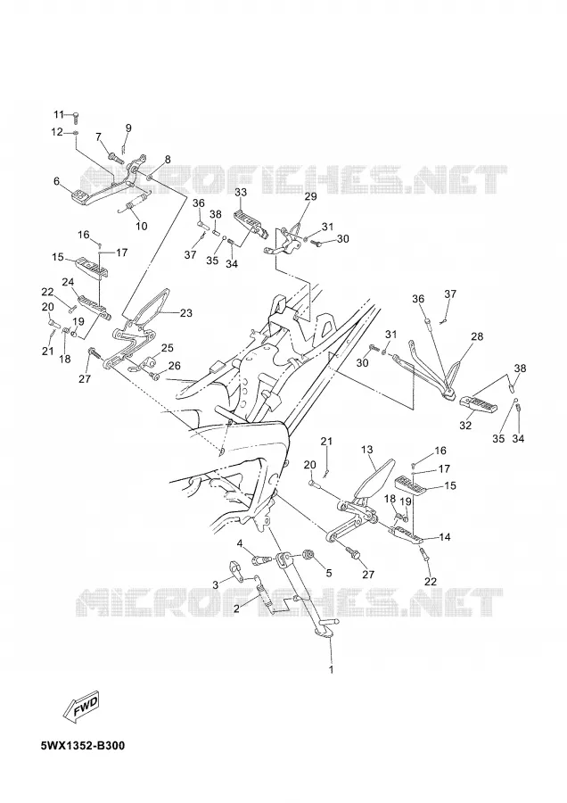 BEQUILLE / REPOSE PIEDS Yamaha MOTO 50 2003 TZR  TZR50