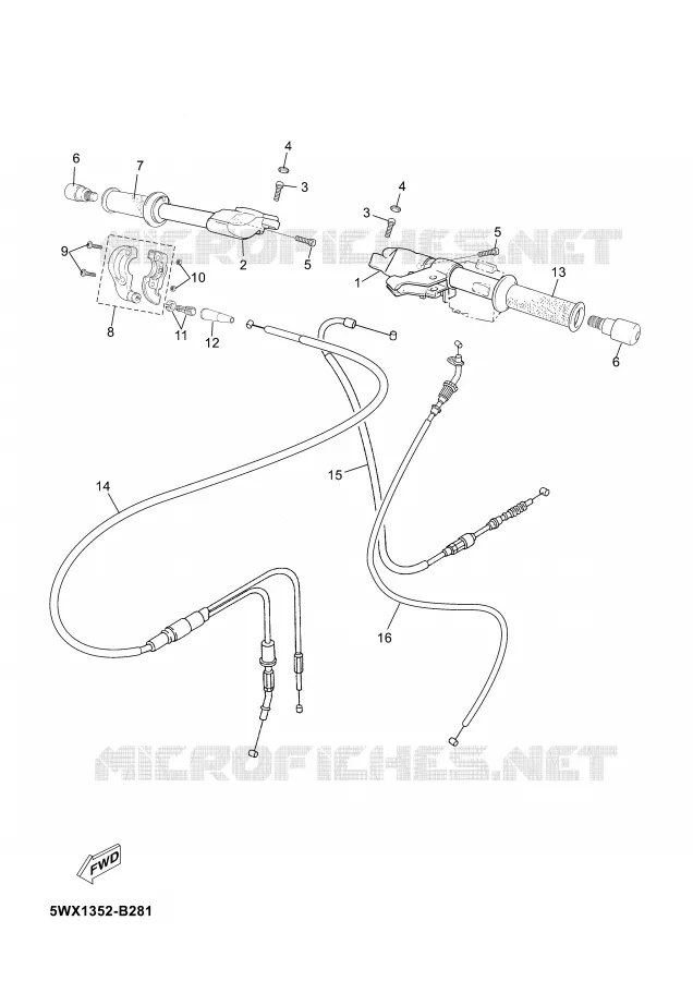 GUIDON ET CABLES Yamaha MOTO 50 2005 TZR  TZR50