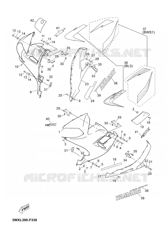 CARENAGES 2 Yamaha MOTO 50 2007 TZR  TZR50