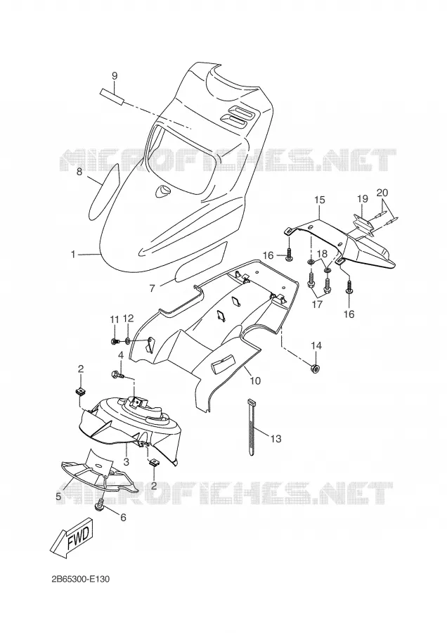 GARDE BOUE AVANT Yamaha SCOOTER 50 2006 BW'S  CW50L