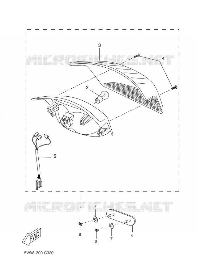 FEU ARRIERE Yamaha SCOOTER 50 2006 BW'S  CW50L
