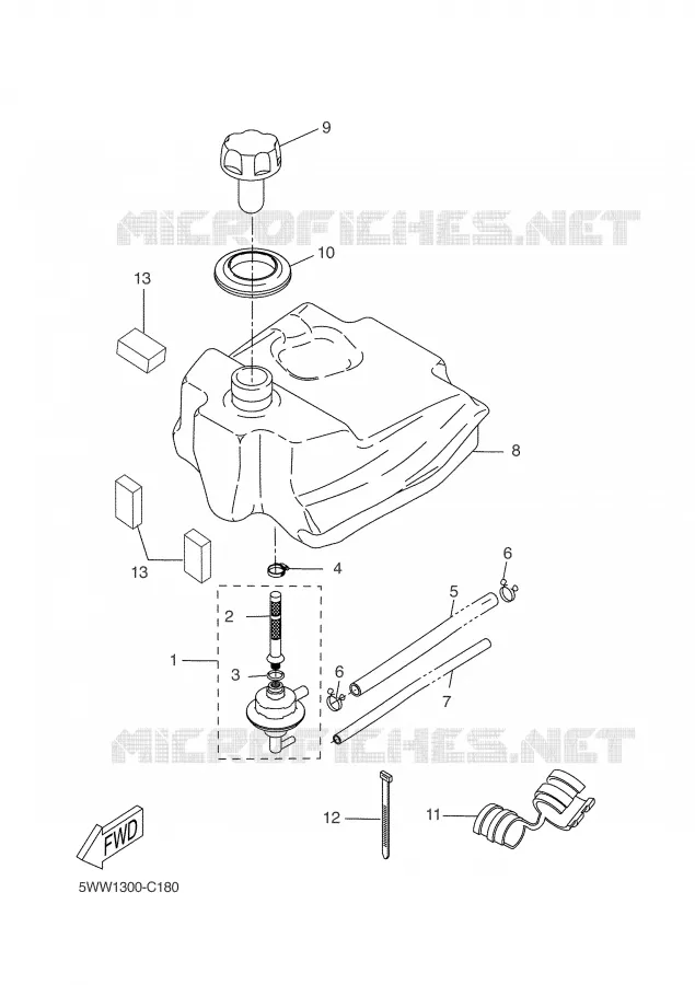 RESERVOIR A ESSENCE Yamaha SCOOTER 50 2007 BW'S  CW50L