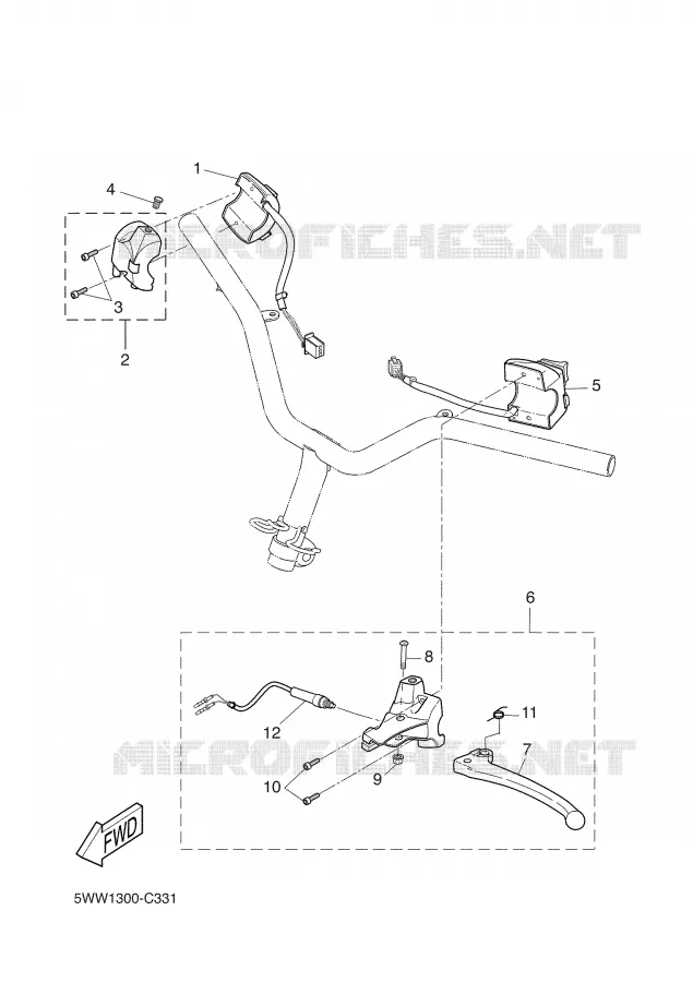 COMMODO / LEVIER Yamaha SCOOTER 50 2008 BW'S  CW50L