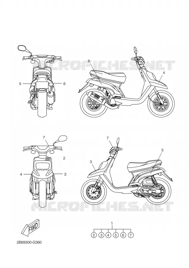 EMBLEME Yamaha SCOOTER 50 2008 BW'S  CW50L