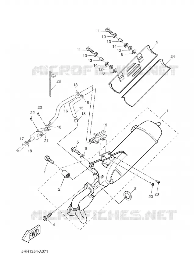 ECHAPPEMENT Yamaha SCOOTER 50 2003 BW'S  CW50N