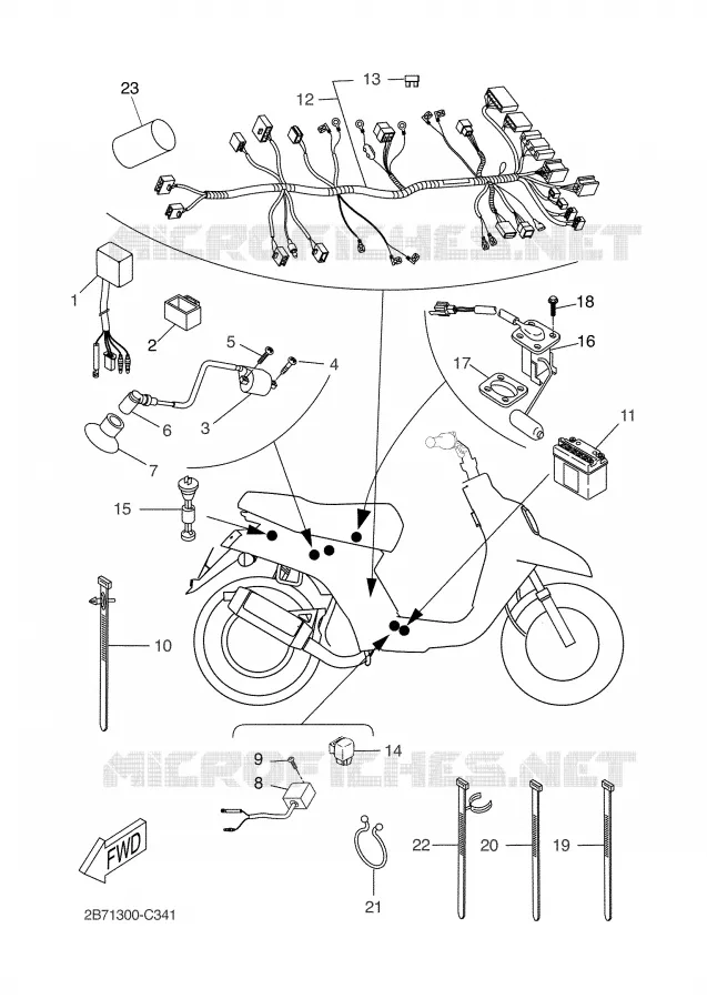 PARTIE ELECTRIQUE 2 Yamaha SCOOTER 50 2005 BW'S  CW50N
