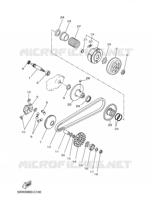 EMBRAYAGE DE DEMARREUR Yamaha SCOOTER 50 2006 BW'S  CW50N