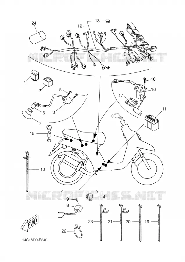 PARTIE ELECTRIQUE 2 Yamaha SCOOTER 50 2007 BW'S  CW50N