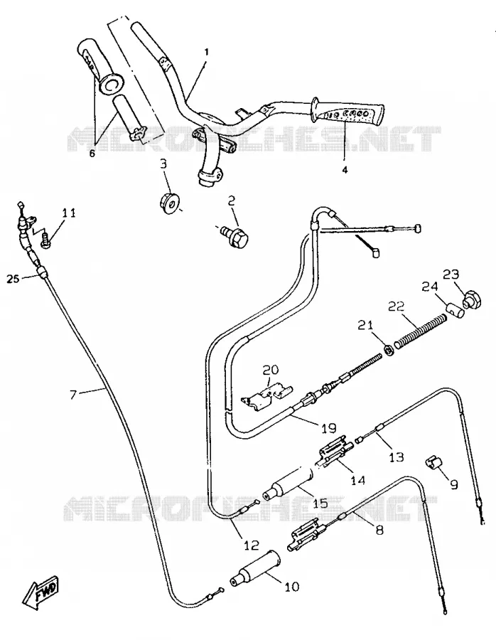 GUIDON ET CABLES Yamaha SCOOTER 50 1996 BOOSTER  CW50RS