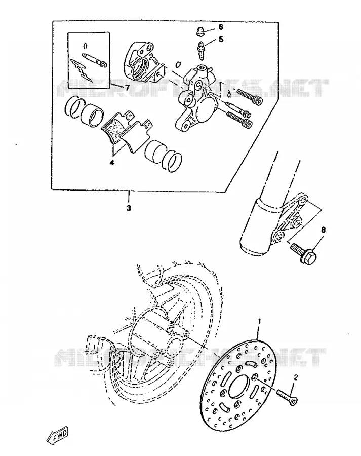 ETRIER DE FREIN AVANT Yamaha SCOOTER 50 1996 BOOSTER  CW50RS
