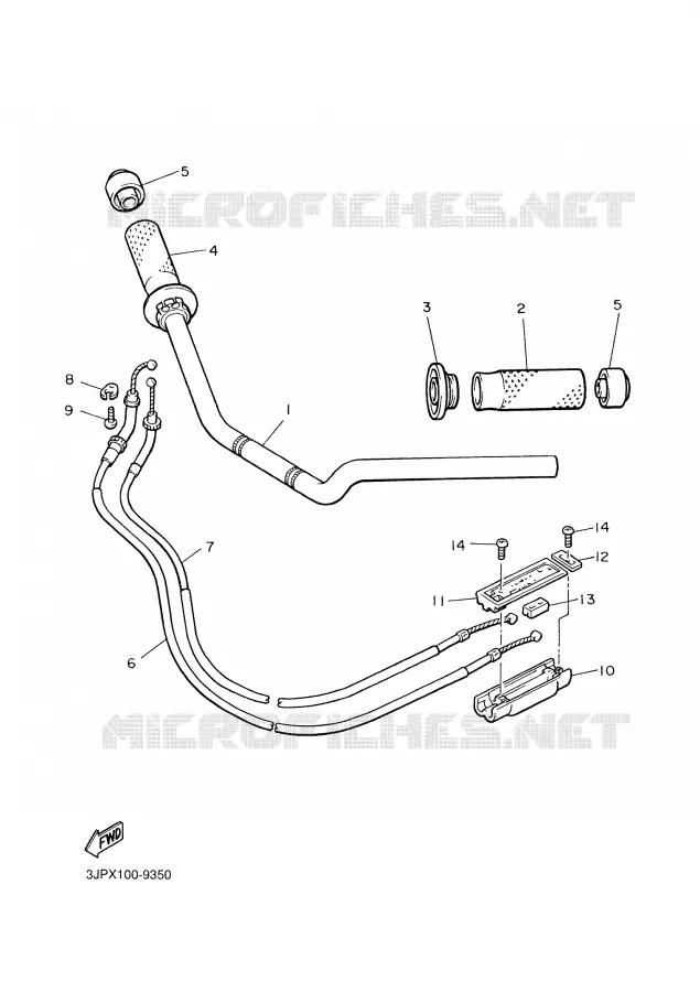 GUIDON ET CABLES Yamaha MOTO 1200 2001 VMAX  VMX12