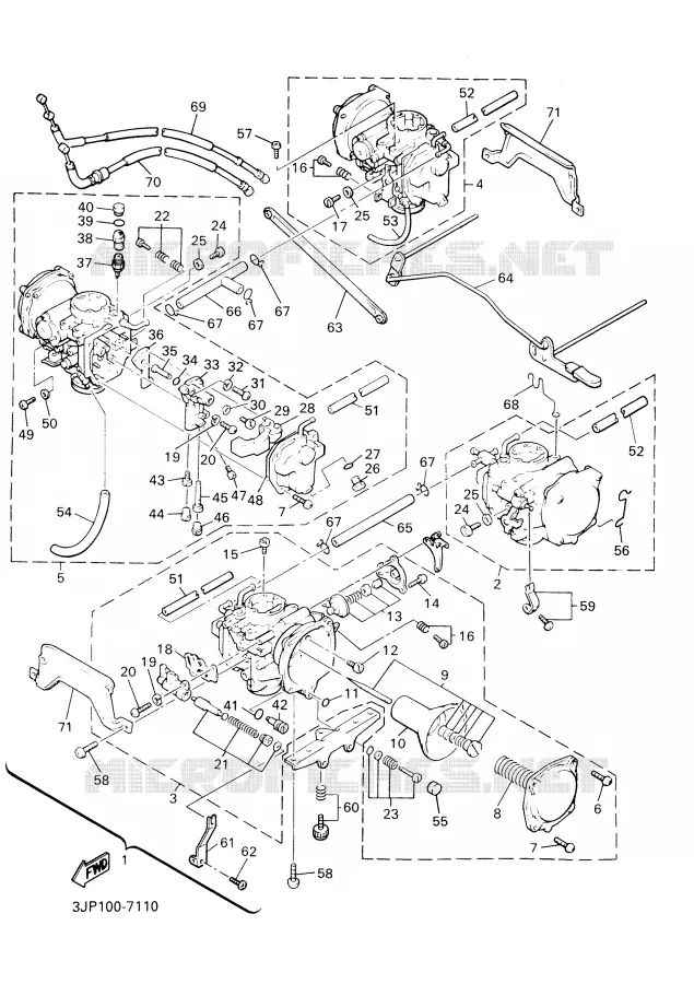CARBURATEUR 2 Yamaha MOTO 1200 2001 VMAX  VMX12
