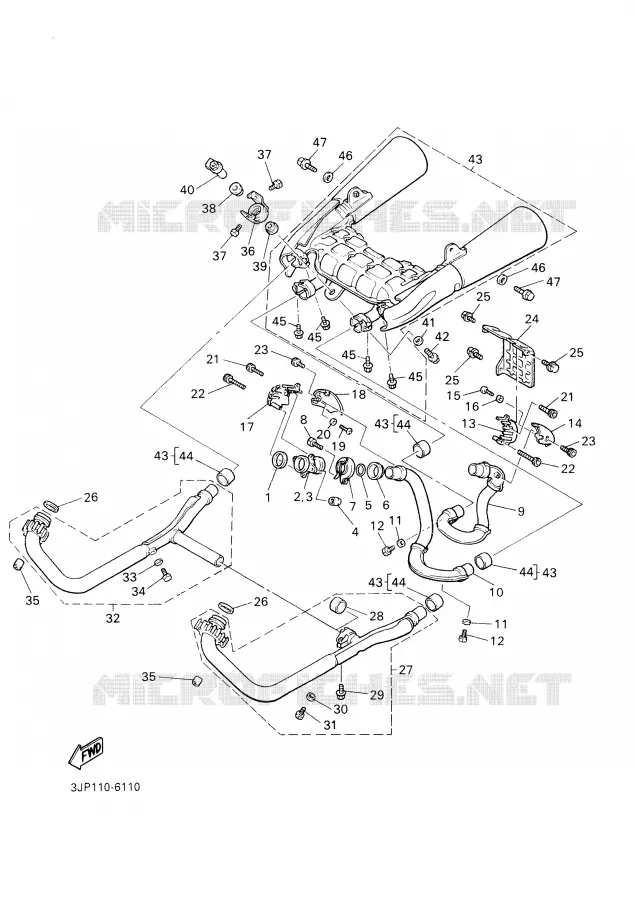 ECHAPPEMENT Yamaha MOTO 1200 2001 VMAX  VMX12