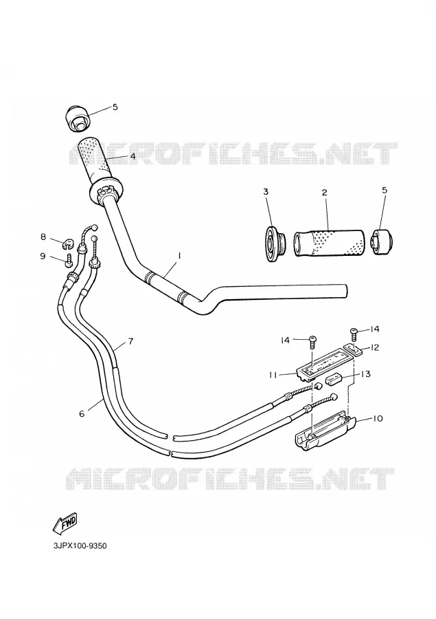 GUIDON ET CABLES Yamaha MOTO 1200 2001 VMAX  VMX12
