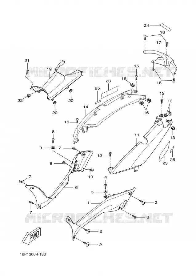 COUVERCLE LATERAL Yamaha SCOOTER 125 2008 XCITY  VP125 XCITY