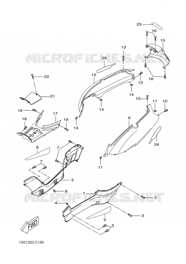 COUVERCLE LATERAL Yamaha SCOOTER 300 2006 VERSITY  VP300 VERSITY