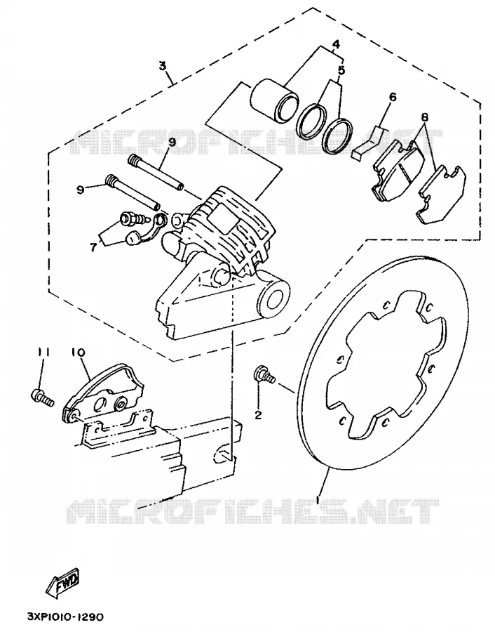 ETRIER DE FREIN ARRIERE Yamaha MOTO 200 1992 WR  WR200RD/WR200