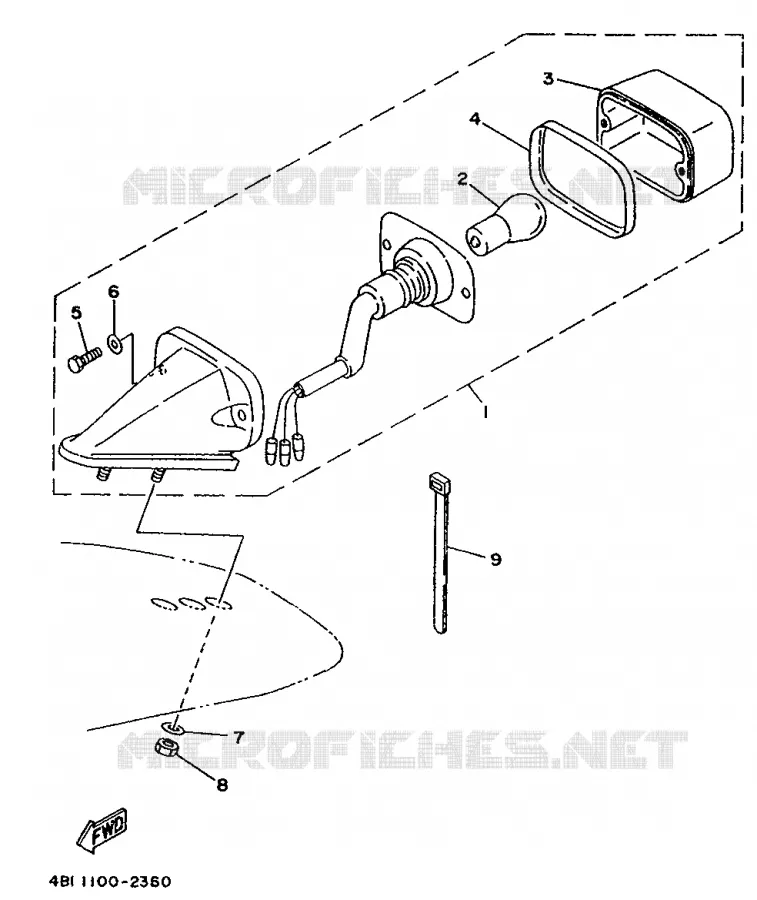 FEU ARRIERE Yamaha MOTO 200 1992 WR  WR200RD/WR200